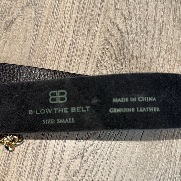 B-Low the Belt Phoenix Black leather and Gold Chain belt size small - Picture 4 of 6